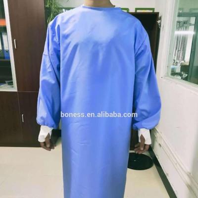 China 100%Polyester Factory 88g Waterproof Reusable Waterproof Surgical Gown For Hospital for sale