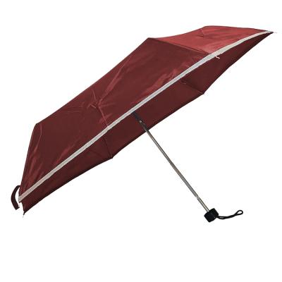 China 2020 Modern Cheap Wholesale Mini Folding Rain Umbrella With Reflective Binding for sale