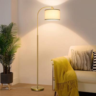 China Modern LED Floor Lamp Dimmable Modern Standing Lamp Floor Lamp Fully With Adjustable Drum Shade For Living Room Hotel for sale