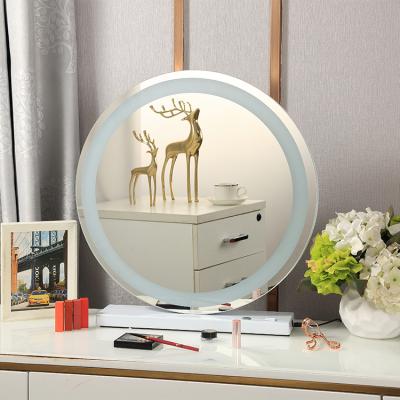 China Hollywood Round Lighted Led Light Vanity Makeup Mirror With Sample USB Port DC Port for sale