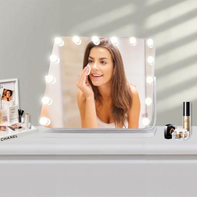 China Hotel Lighted Home Decoration Backstage Beauty Salon Led Hollywood Lighted Vanity Makeup Mirrors With Lights for sale