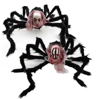 China Stocked creative festival gift cobweb new style simulated prop plush toy spider for sale