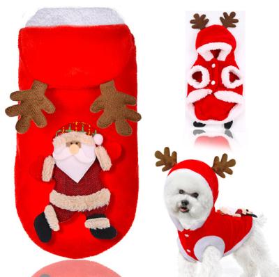 China 2019 Viable New Coral Velvet Pet Clothes Large Best-Selling Small Dog Clothes Christmas With Antlers for sale