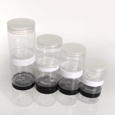 China BEAUTY PACKAGING private label wholesale low MOQ transparent plastic jar wide mouth bottle for sale