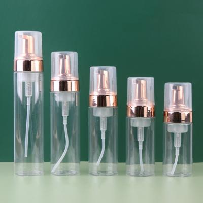 China Household Products Wholesale Empty Pump Foam Bottle 100ml 120ml 150ml 200ml Rose Gold for sale