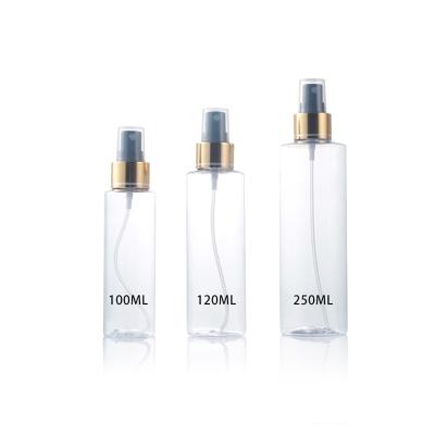 China Household Products Luxury Shampoo Bottle PET Plastic Spray Bottle Wholesales 100ML120ML 250ML Household Products Hot Stamping Screw Cap for sale