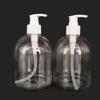 China Hot Sale 500ml BEAUTY PACKAGING PET Clear Plastic Empty Hand Sanitizer Pressure Pump Bottles for sale