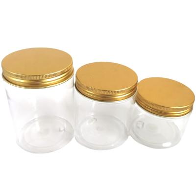 China Eco-friendly plastic jar with aluminum lid for sale