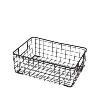 China Vintage Manufacturer Wholesale Square Household Wire Mesh Storage Basket Iron for sale