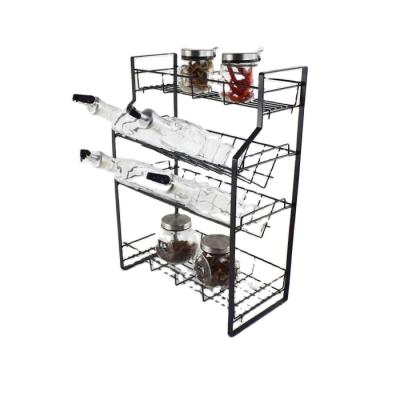 China CLASSIC Iron Wire Supply Detachable Kitchen 4 Tier Maker Hanging Spice Shelf for sale