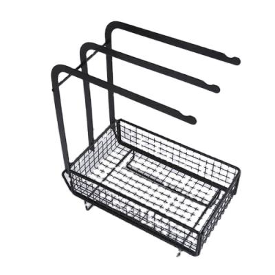 China Household Goods Storage Factory Wholesale Price Wrought Iron Kitchen Storage Shelf Collapsible Cloth Rack for sale