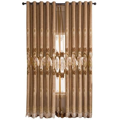 China Luxury Blackout 38 Chenille Curtain Fabric In Embroidery Classical Scandinavian Cavity Water Soluble Light Drapes for sale