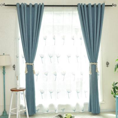 China Modern Simple Blackout 126 Solid Color Bamboo Cotton Curtains High Precision Blackout Curtain Fabric For Hotel for sale