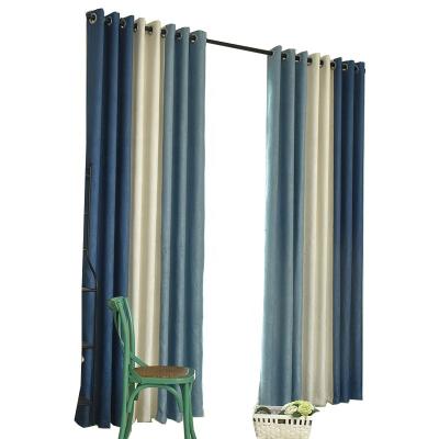 China Modern simple blackout 127 solid color imitation thickened linen curtain blackout cotton granular fabric for villa for sale