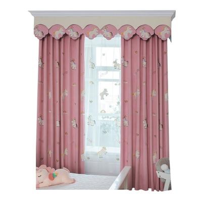 China Blackout 56 Customizable Rustic Cute New Children's Curtains Cartoon Chevron Embroidery Curtains Fabric For Bedroom for sale