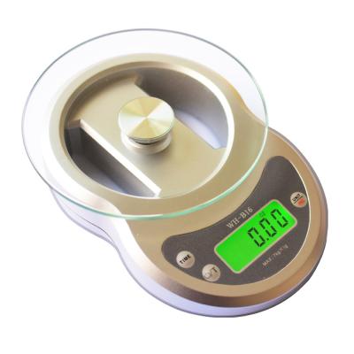 China Tare; Guangzhou 7KG Auto-Tip Glass Scale for Food Timer Digital Weight Scales WH-B16 for sale