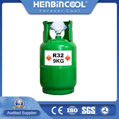 China CE Botella rellenada R32 9KG Gas refrigerante para la UE en venta