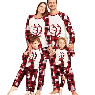 China New Design Breathable Deer Head Print Baby Long Sleeve Casual Christmas Pajamas Women Loose 3xl Plus Size Christmas Pajamas for sale