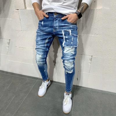 China 2021 Fashion Custom New Bodycon Autumn QUICK DRY Men's Jeans Pants Casual Holes Pants Plus Size Men Pants for sale