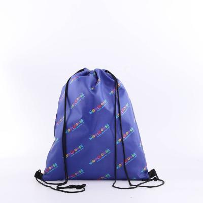 China Gift Bag Hot Selling Polyester Drawstring Bag Full Color Waterproof Nylon Backpack for sale