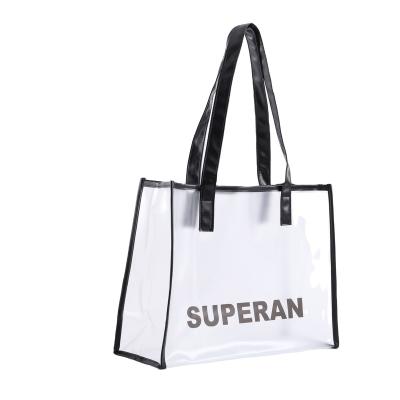 China Quality Guarantee Fashion Clear Shopping Tote Transparent Vinyl Pvc Folding Bag for sale