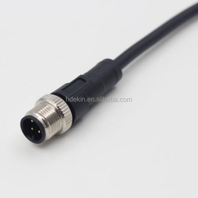 China IP67 M12 Waterproof Automotive Connector A Code 5pin Male Female Sensor Molded Cable Connector for sale