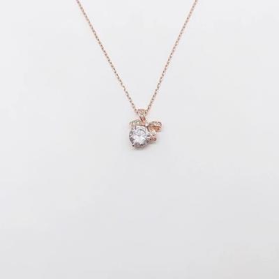 China Fashionable High Quality Women's Cute Butterfly Pendant Sterling Silver Necklace for sale