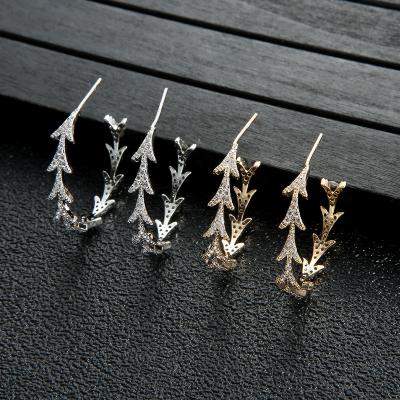 China New Style Triangle Ring Gold CLASSIC Plating Inlaid Diamond Rainbow Fashion Personality Earrings For Women for sale