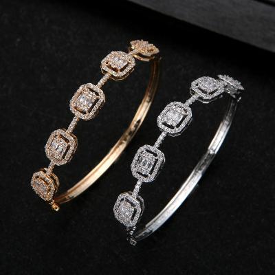 China Luxury Wholesale High Quality Geometric Square Zircon Ladies Bracelets for sale