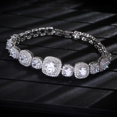 China Luxury High Quality India Selling Geometric Color Zircon Women Bracelet for sale