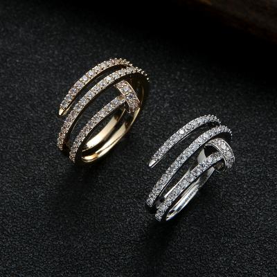 China FASHIONABLE INS hot sale nail adjustable ladies opening index finger ring for sale