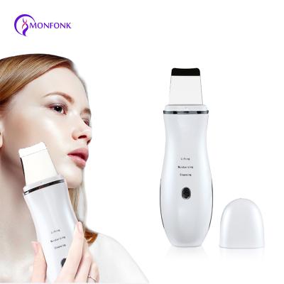 China Mini Portable Skin Scrubber Peeling 3 Speeds Ultrasonic Skin Scrubber Rechargeable DEEP CLEANSING Facial Scrubber for sale