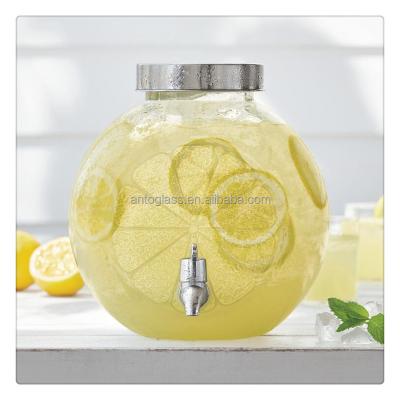 China China 1.3gal Lemon / Citrus Shape Glass Drink Dispenser for sale