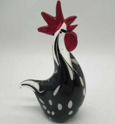 China Home decoration puffy murano rooster art glass figurine for home decoration for sale