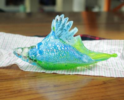 China China Glass Conch Sea Snail Shell Table Art Glass Decoration Glass Art for sale