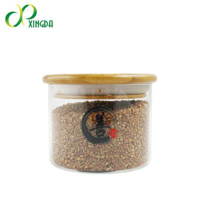 China Factory direct sale eco-friendly glass jar with bamboo lid for sale