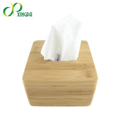 China New factory sale CLASSIC carbonized color can be customized square pure natural bamboo tissue box for sale