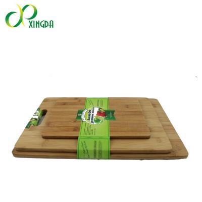 China Sustainable Eco Friendly Rectangle Kitchen Bamboo Cutting Boards Set for sale