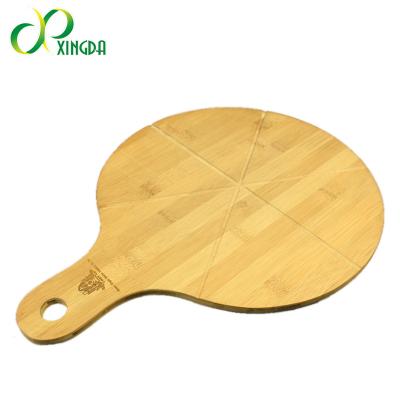 China Sustainable Bamboo Cutting Board with Handle for Pizzas, Bread, Fruit and Cheese Baking Serving Tray for sale