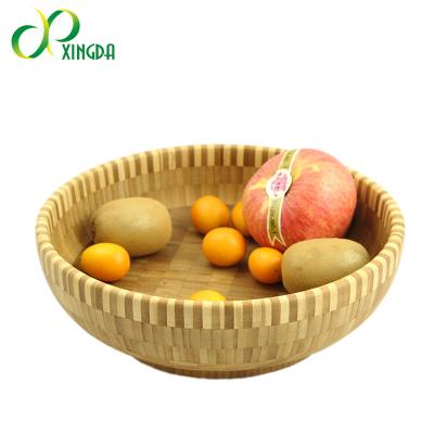 China Sustainable bamboo wooden salad bowl serving bowl for fruits and salads for sale