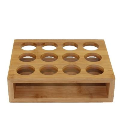 China Simple Sustainable Natural Bamboo Wine Glass Drinks Holder With New Serving Tray Include Base for sale