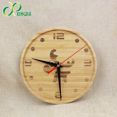 China Customized Wholesale Antique Style Factory Wall Laser Decorative Bamboo Wall Clock for sale