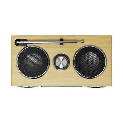 China Classic Retro Vintage FM Radio Wireless Super Bass Bamboo Speaker Multimedia USB Classic Receiver With MP3 Player Remote Control for sale