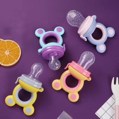 China BPA Free Baby Fresh Fruit Food Conductor Pacifier Exercising Massaging Toy Infants Toddlers Kids Teether Silicone Pouches Babies for sale