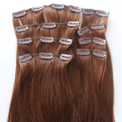 China Silky Straight Wave Wholesale hot popular hair extensions clip in human natural hair in factory Price brown hair extensions for sale