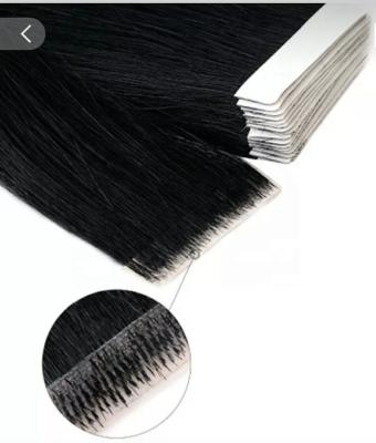 China Silky Straight Wave Wholesale best quality tape hair extatension moq jet black in factory price seamless hair extensions for sale