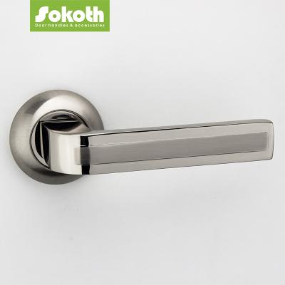 China Right Plating Modern Square Privacy Bathroom Door Handles Interior Interior Lever Door Handle for sale