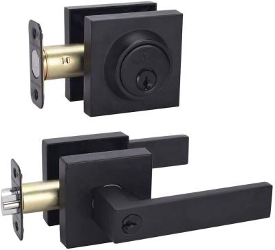 China Modern square modern black interior black door handle with lock for sale