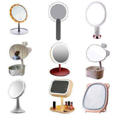 China Lighted Led Cosmetic Mirror With USB Light Removable Magnifier RGB Backlight Smart Vanity Mirror With Lights Mirror Smart Touch Screen for sale