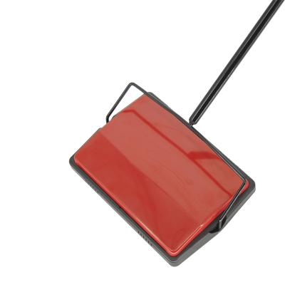 China Eco-friendly carpet sweeper for home, hotel, banquet hall, 3 brushes underneath with 4 wheels and 2 dustpans inside for sale